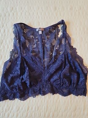 Fleurt Navy Lace Bralette - Women's Sleeveless Top